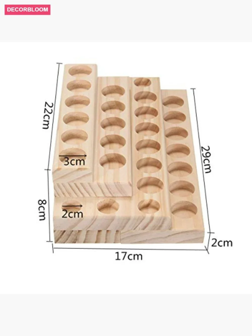 Wooden 30-Slot Essential Oil Display Storage Box